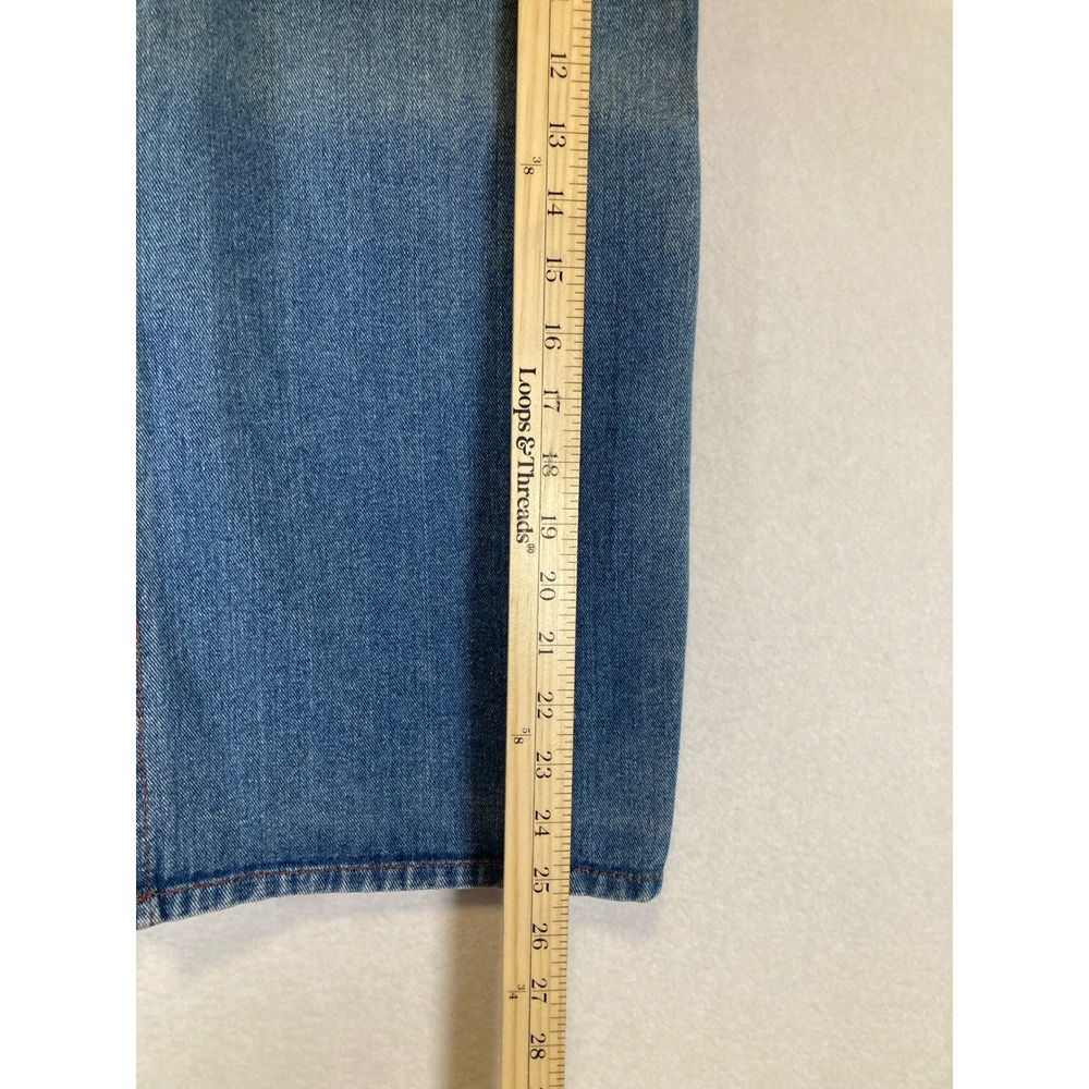 Vintage Britches n Things Women 11 Blue Denim High Rise Midi Skirt‎ Front Slit - Picture 8 of 9